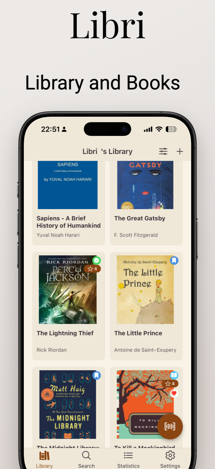 Libri library screen